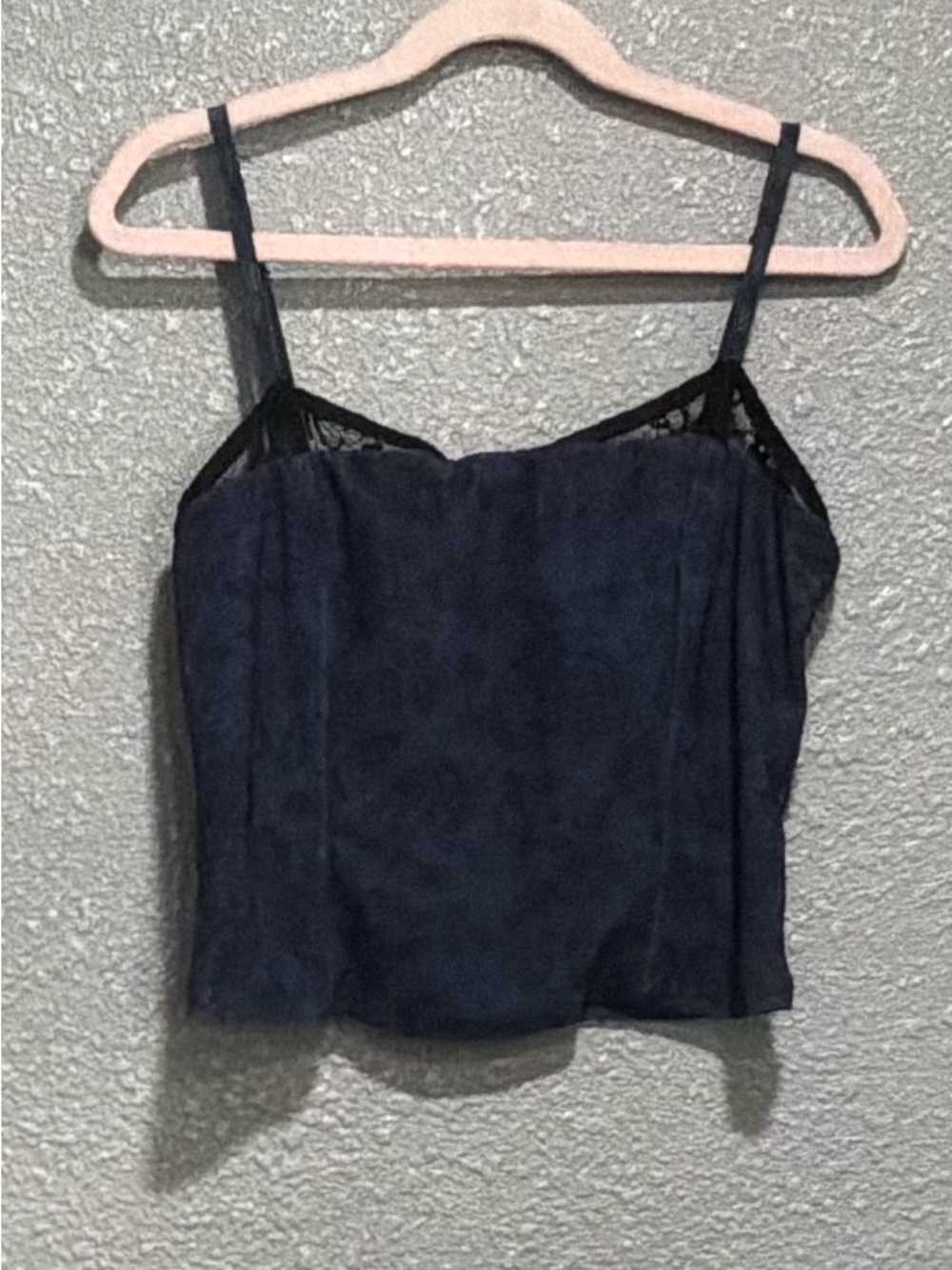 Edikted Navy Lace-Trim Camisole Tank